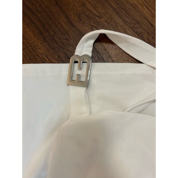 NWOT EB Denim Cowl Buckle Dress White Mini Crossed Straps Size XXL - Picture 10 of 11